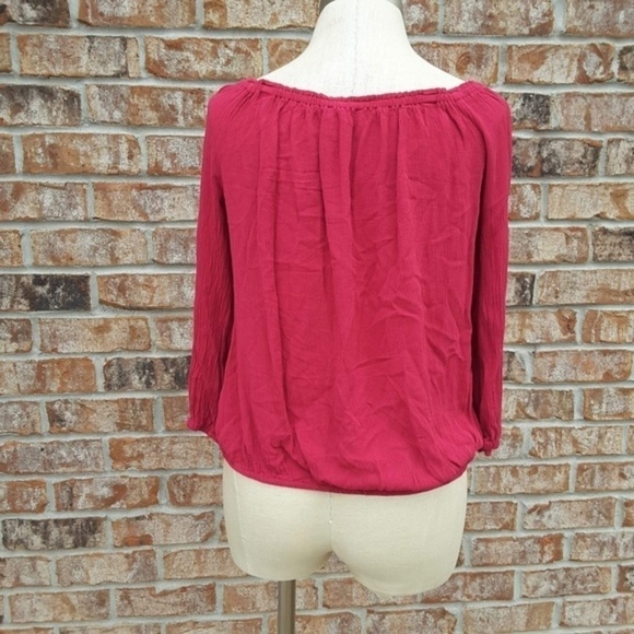 Sanctuary Long Sleeves Round Neck Top Red M - Picture 3 of 5
